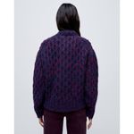 RE/DONE $550 NWT 80s CREWNECK CARDIGAN IN PLUM SZ S Photo 1