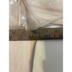 CBR Women's Blouse Sheer Sleeve Neckline Pearl Beading Beige Ruffles XL Feminine Tan Photo 4