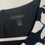 Talbots women's size 6 small black white floral dress business casual tweed lin Photo 1
