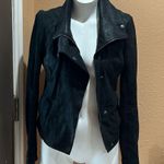 barney's new york Barney’s New York black suede leather side zip jacket Photo 0