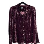 Citron Santa Monica Purple Velvet Silk Blend Cardigan Button Size Medium Photo 0