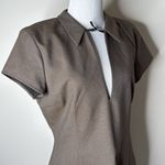 ZARA  Brown Plaid Collared Mini Dress Photo 5