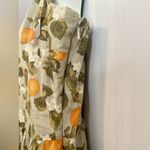 DiP orange floral midi dress tie tank straps cottagecore garden citrus green Size L Photo 6