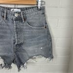 ZARA Washed Grey Black Button Fly Distressed Denim Shorts Size 2 Photo 4