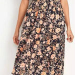 Old Navy  floral waist defined smocked puff sleeve midi dress small Photo 0