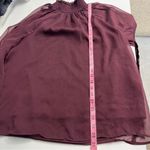 Joie Imperfect  long sleeved smocked top sheer overlay/sleeves deep wine large Photo 10