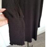 One One Six Women’s Black Lightweight Knit Dress Smocked Neckline & Cuffs Size M Size M Photo 5