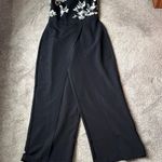 White House | Black Market  Black White Floral Strapless Jumpsuit SIZE 6 Photo 0