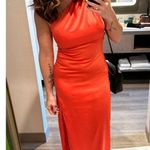 Free People  Victoria Peach Orange One Shoulder Maxi Dress Size 8 Photo 4
