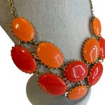 Bold Orange and Red Statement Necklace funky statement retro old money Photo 1