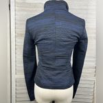 Hugo Boss BOSS () Women's Full Zip Ribbed Moto Jacket  Black/Blue-0 Photo 1