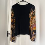 Blank London anthropologie knit sweater printed paisley sleeve pullover size XS Photo 4