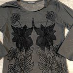 Love Culture  Sheer Black Floral Long Sleeve Onesie -See Measurements Photo 2