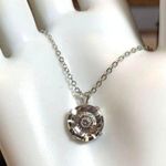 Swarovski Large Clear Round Crystal Pendant On Silver Chain Necklace Photo 6