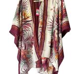 Vince Camuto NWT Parrot Wrap Scarf Ivory Burgundy Photo 1