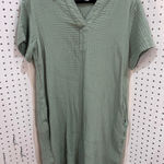 AGB AGATHA BIKER Tunic Dress Sage Green Gauze Collar Neck Short Sleeve Pockets Photo 0
