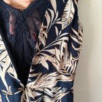 VERO MODA Tropical Romper Size S Navy Palm Print Blue Lace Back Coastal Chic Photo 6