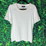 Karl Lagerfeld  Paris white classy short sleeve top size M Photo 1