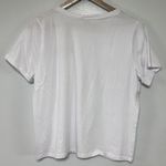 Ella Moss  Minimalist White Red Embroidered “Smile” T Shirt Size L Photo 5