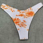Floral Ruched Two Piece Bikini Set White Orange Tropical Shirred Cheeky Medium Photo 7