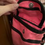 PINK - Victoria's Secret Black & Pink Striped Backpack Photo 1