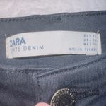 ZARA  Denim Black Wash High Rise Gold Glitter Tuxedo Stripe Skinny Jeans size 8 Photo 1