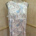 Joie  Paisley Silky Satin Sleeveless Slip Midi Dress Size XL Silver Blue Photo 5
