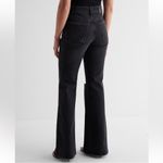 EXPRESS Mid Rise Washed Black '70s Flare Distressed Jeans Size 4 R Photo 5