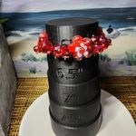 Artisan Red Flower Art Glass Stretch Bracelet Photo 6