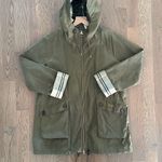 Barbour Keldy Water Resistant Showerproof Tartan Gold Jacket Dusky Green US 8 Photo 4