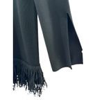 McQ 2016 Black Wool Blend Long‎ Sleeve Knit Sweater Dress w/ Fringe Hem sz S Size L Photo 3