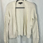 Almost Famous ‎ Knitted Crisscross Lace Cardigan/Sweater Cream Size Medium Photo 0