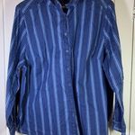 Roamans‎ Striped Shirt Blouse Womens Plus Size 22W Button Up Blue Church Office Photo 0