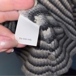 J.Crew  Lambswool and Angora Striped V-Neck Button Neck Sweater Size Large Photo 4