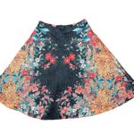 Bebe  EMB Printed A-line Fall Floral Tapestry Skirt Size 8 NEW Photo 3