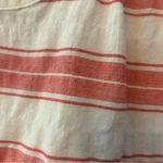 Loft  red white striped shimmer tiered peplum babydoll tank top size medium Photo 9