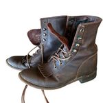 Durango Vintage  Brown Leather Lace-Up Boots Western Silversmith Photo 4