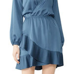 Waverly Grey Blue Wrap Dress Medium Photo 0