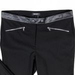 DKNY  Faux-Leather-Trim Straight-Leg Black Dress Pants NEW 10 Photo 6