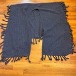 Do Everything In Love  Free People Womens One Size Blue Fuzzy Fringe Poncho Cape Photo 3