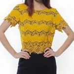 Greylin  Yellow Lace Blouse Photo 0
