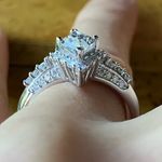 Genuine Moissanite Sterling Silver Ring Size 8 Photo 1