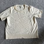 Cream Color Bear paw XL Short Sleeve Sweater Photo 0