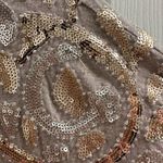 Kische Sequined Shortsleeve Top Beige Retro Gatsby Flapper Blouse 2010s Small S Tan Photo 5