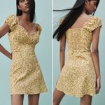 ZARA  Yellow Ditsy Floral Smocked Mini Dress Size XS‎ Photo 1