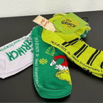 Nwt The Grinch Green and White Socks (3) set Photo 0