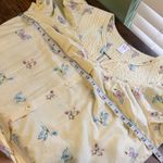Vintage Pastel Yellow Floral and Butterfly Dress Size M Photo 9