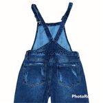 Denim & Co  distressed denim overalls Photo 3