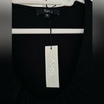 NWT Sky Low Cut Belted Butterfly Sleeve Top Black Size Small Photo 1