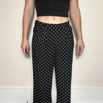 Adrienne Vittadini  Black Polka Dot Straight Pants Size Small Photo 0